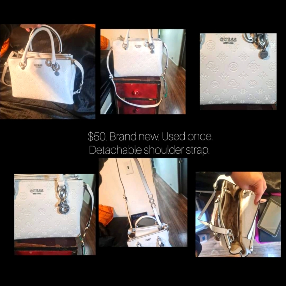 White Guess purse
